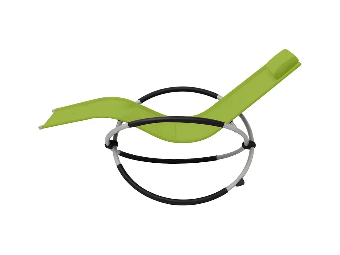 Chaise longue géométrique d'extérieur Acier Vert