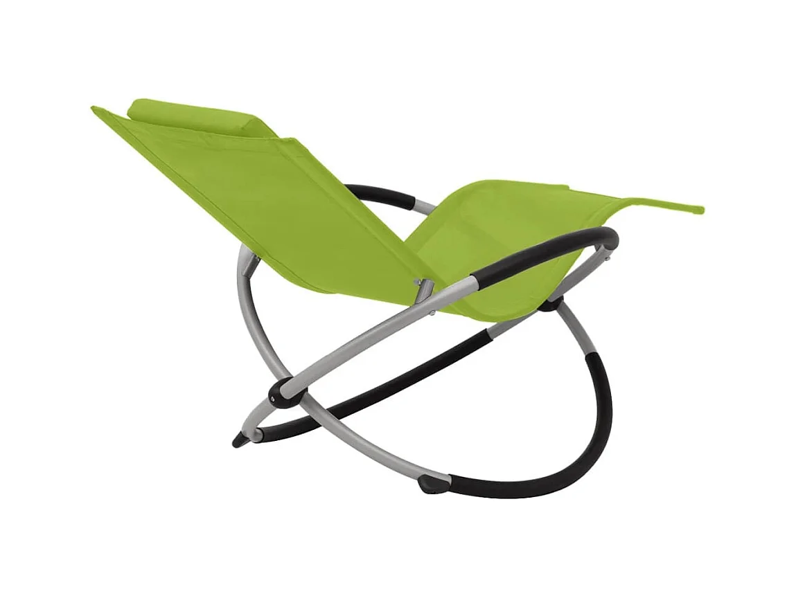 Chaise longue géométrique d'extérieur Acier Vert