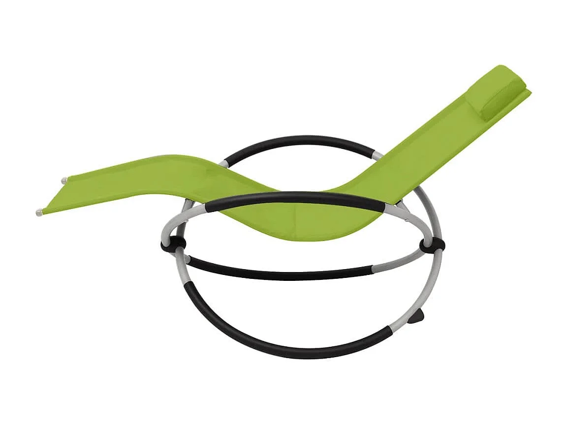 Chaise longue géométrique d'extérieur Acier Vert
