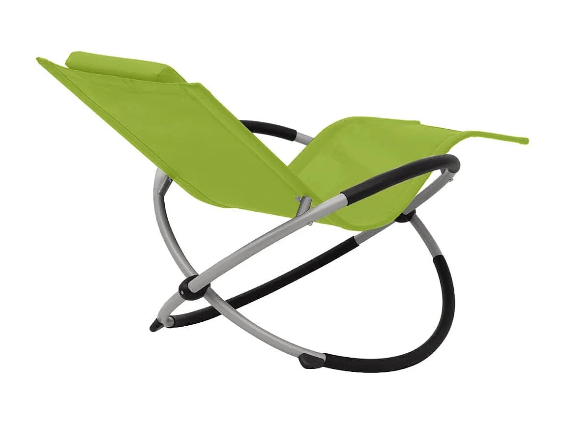 Chaise longue géométrique d'extérieur Acier Vert