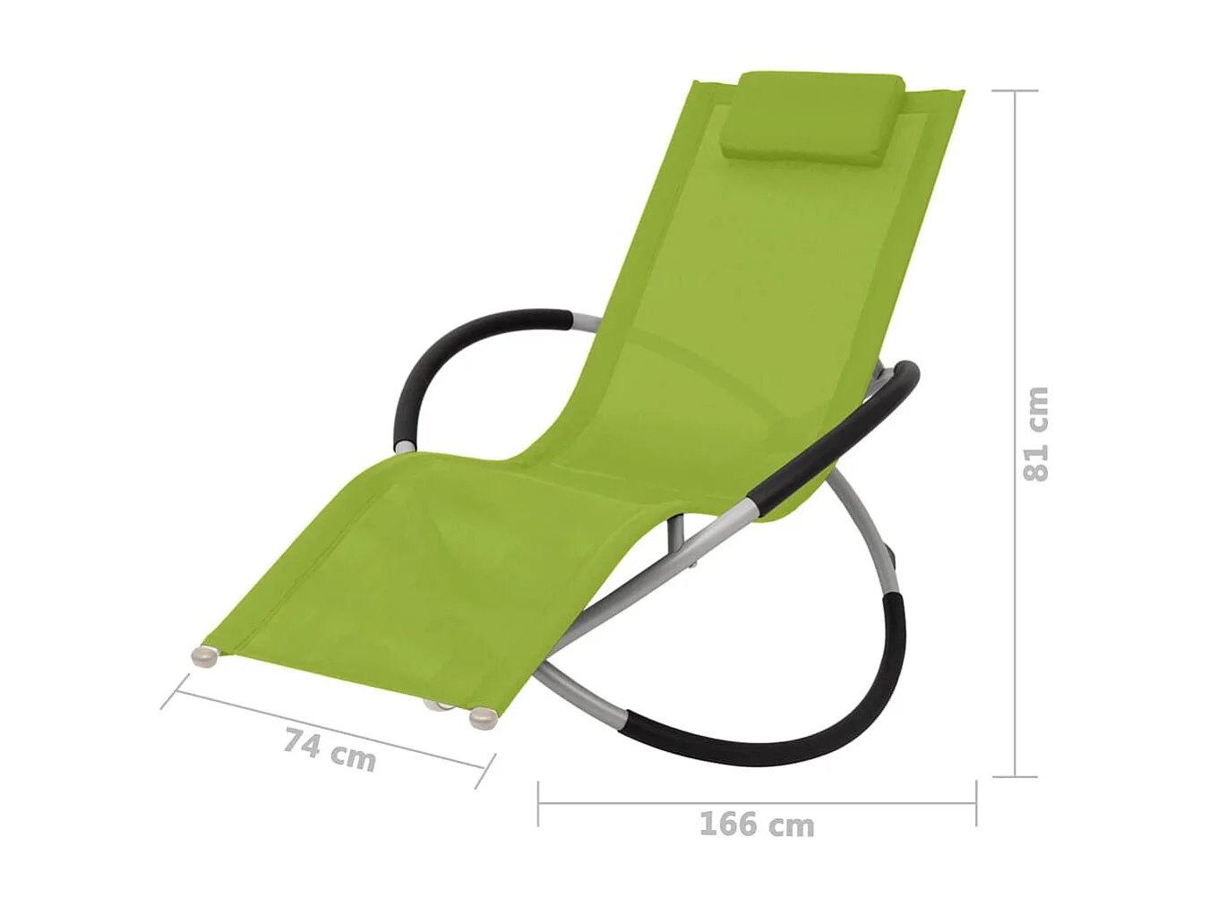 Chaise longue géométrique d'extérieur Acier Vert