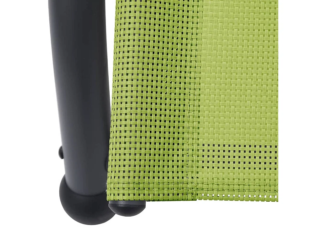 Chaise longue double avec auvent Textilène Vert