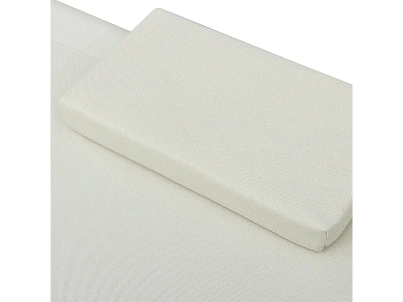 Lit de jardin 2 places polyester blanc et métal noir Motio