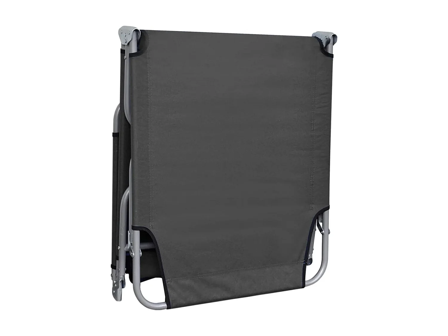 Chaise longue pliable avec dossier réglable Gris