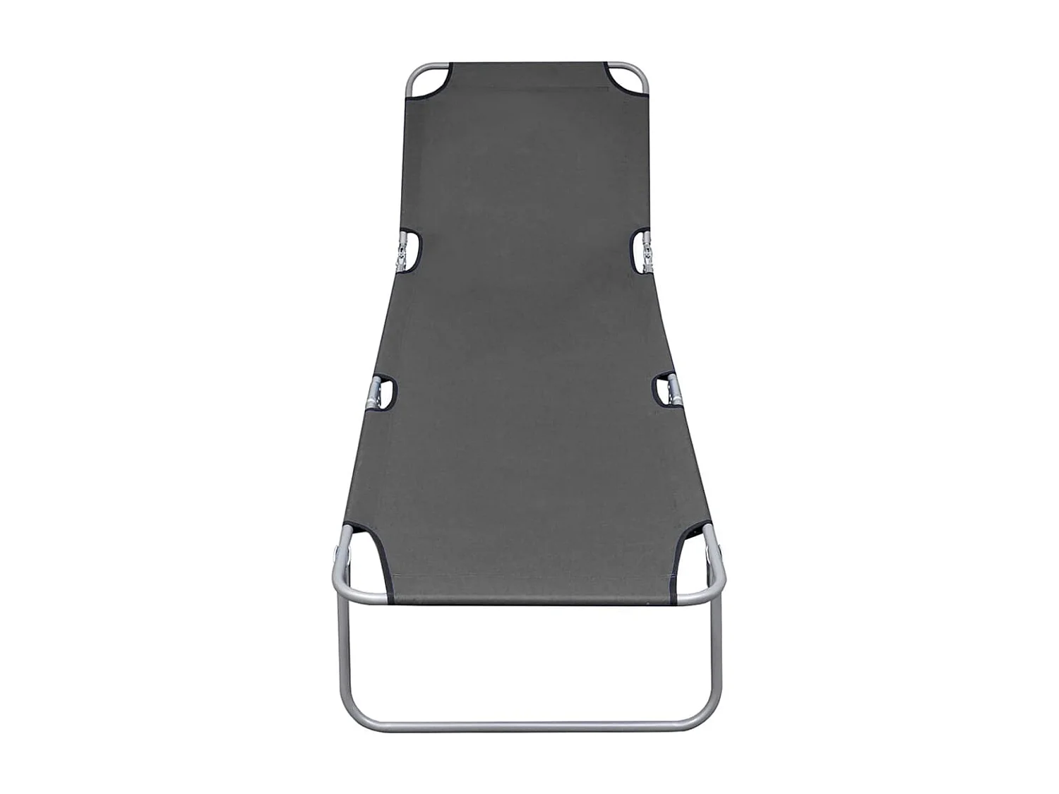 Chaise longue pliable avec dossier réglable Gris