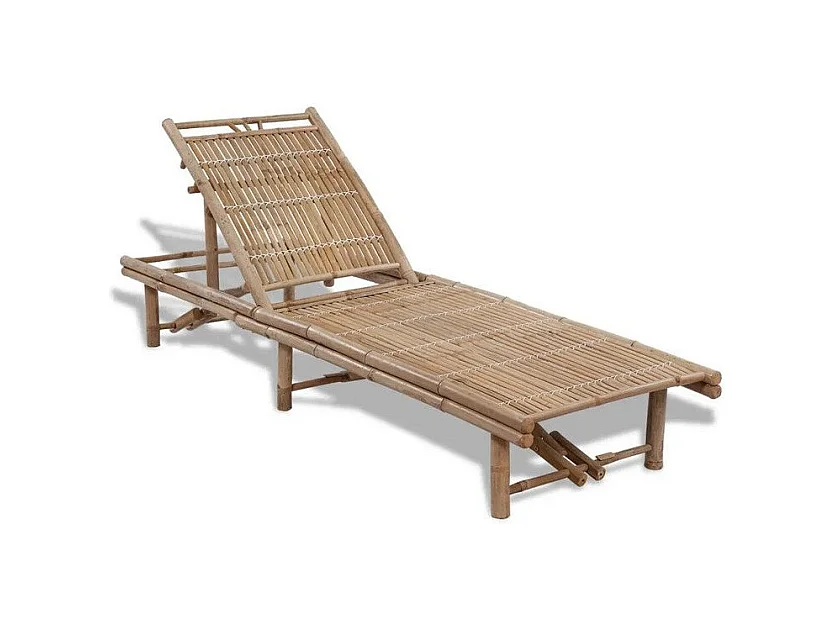 Chaise longue bambou clair Maboun