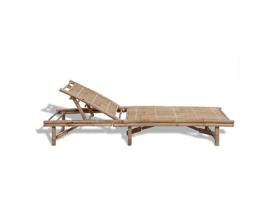 Chaise longue bambou clair Maboun