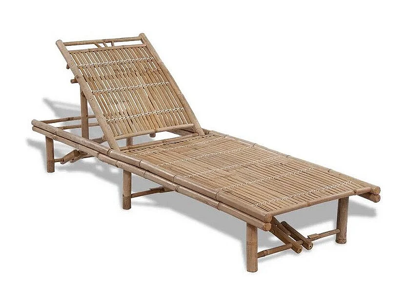 Chaise longue bambou clair Maboun