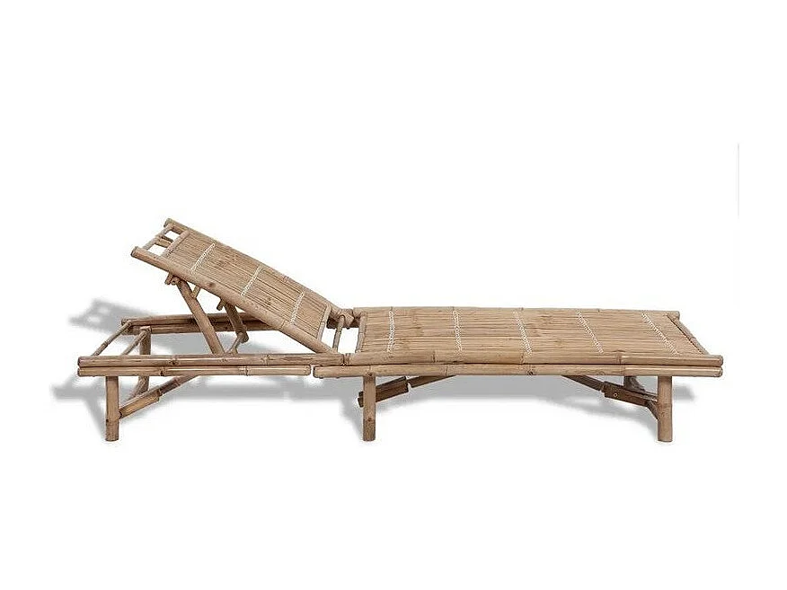 Chaise longue bambou clair Maboun