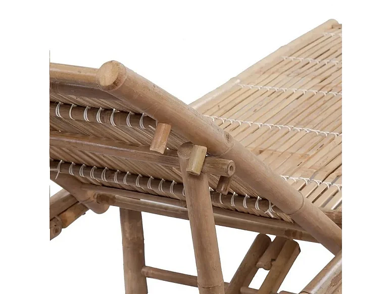 Chaise longue bambou clair Maboun