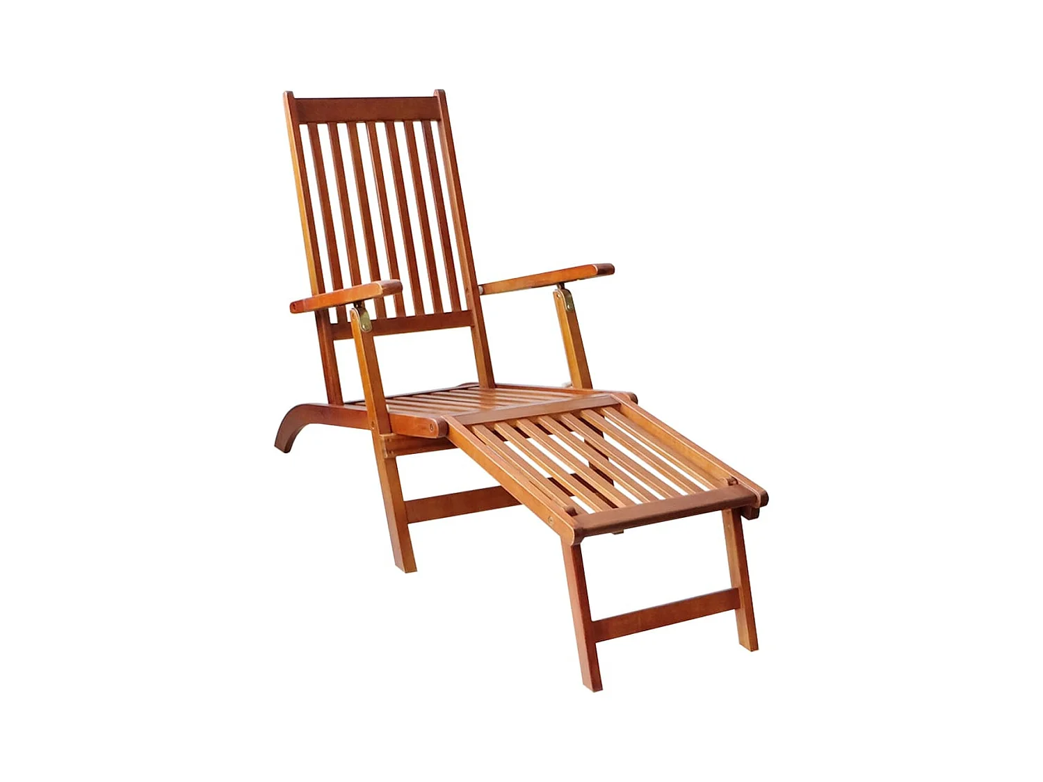 Chaise de terrasse avec repose-pied et coussin Acacia solide 8