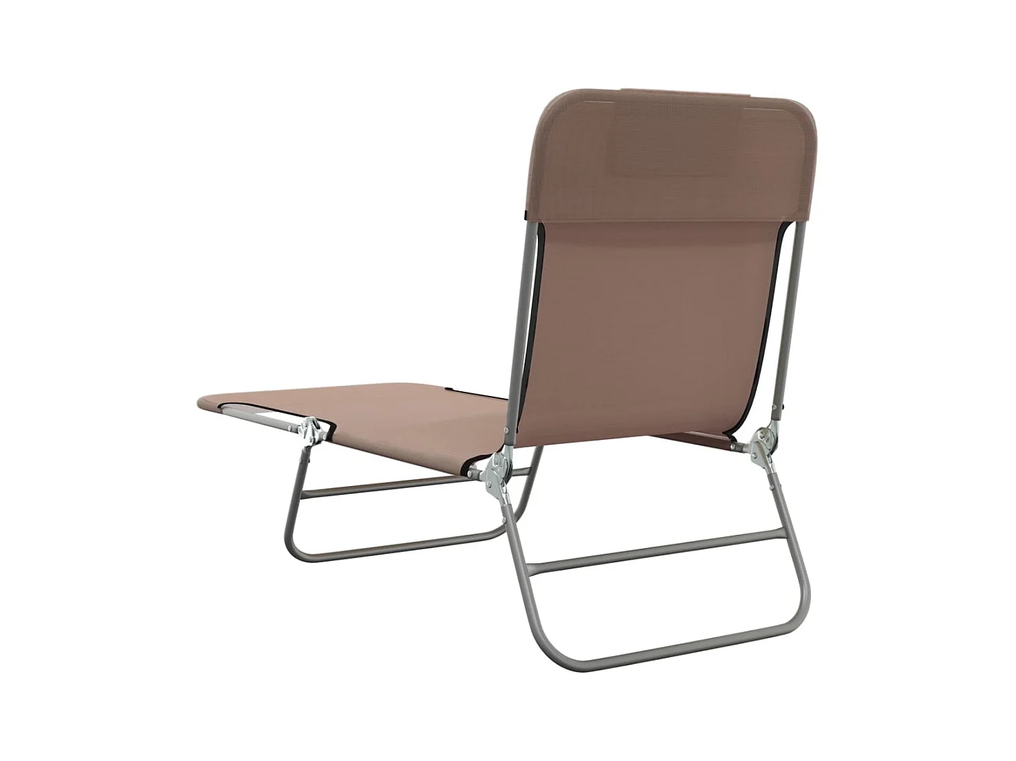 Chaises longues pliables 2 pcs marron textilène et acier