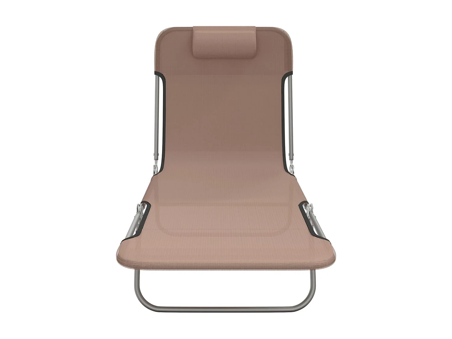 Chaises longues pliables 2 pcs marron textilène et acier