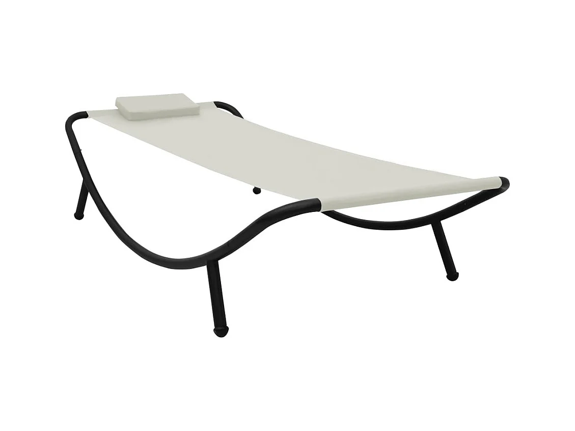 Lit de jardin Crème 200x90 Acier 2