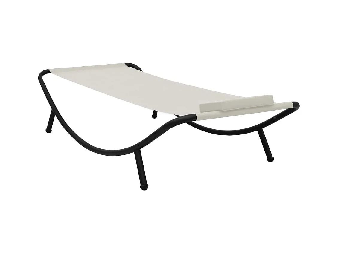 Lit de jardin Crème 200x90 Acier 2