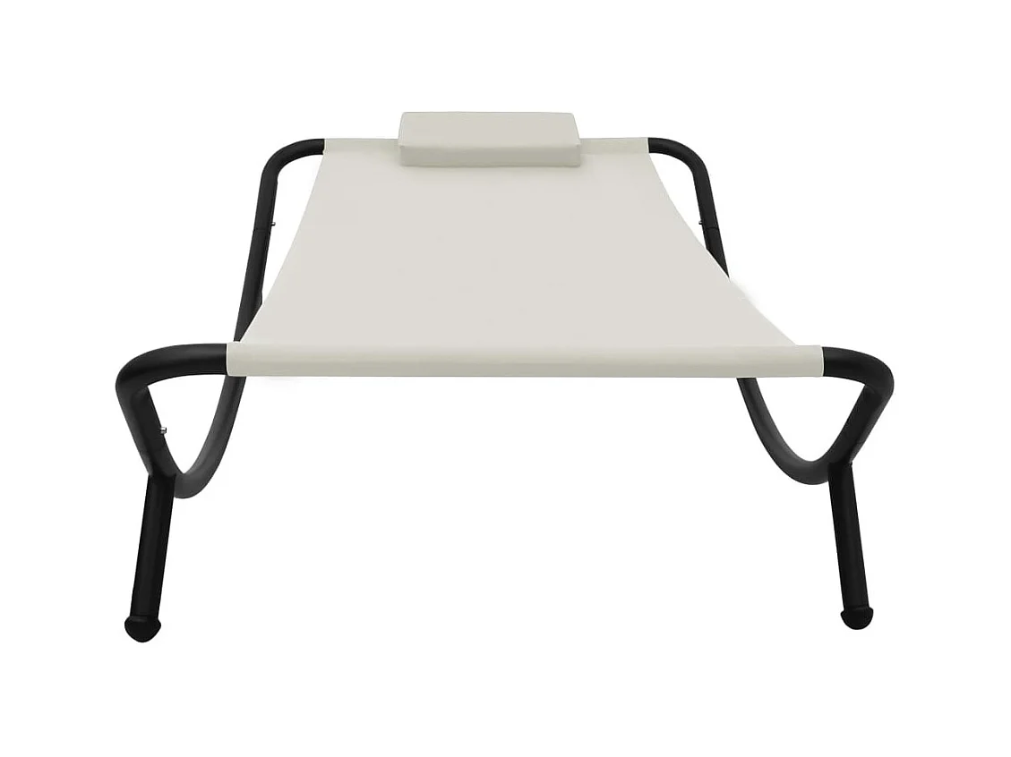 Lit de jardin Crème 200x90 Acier 2