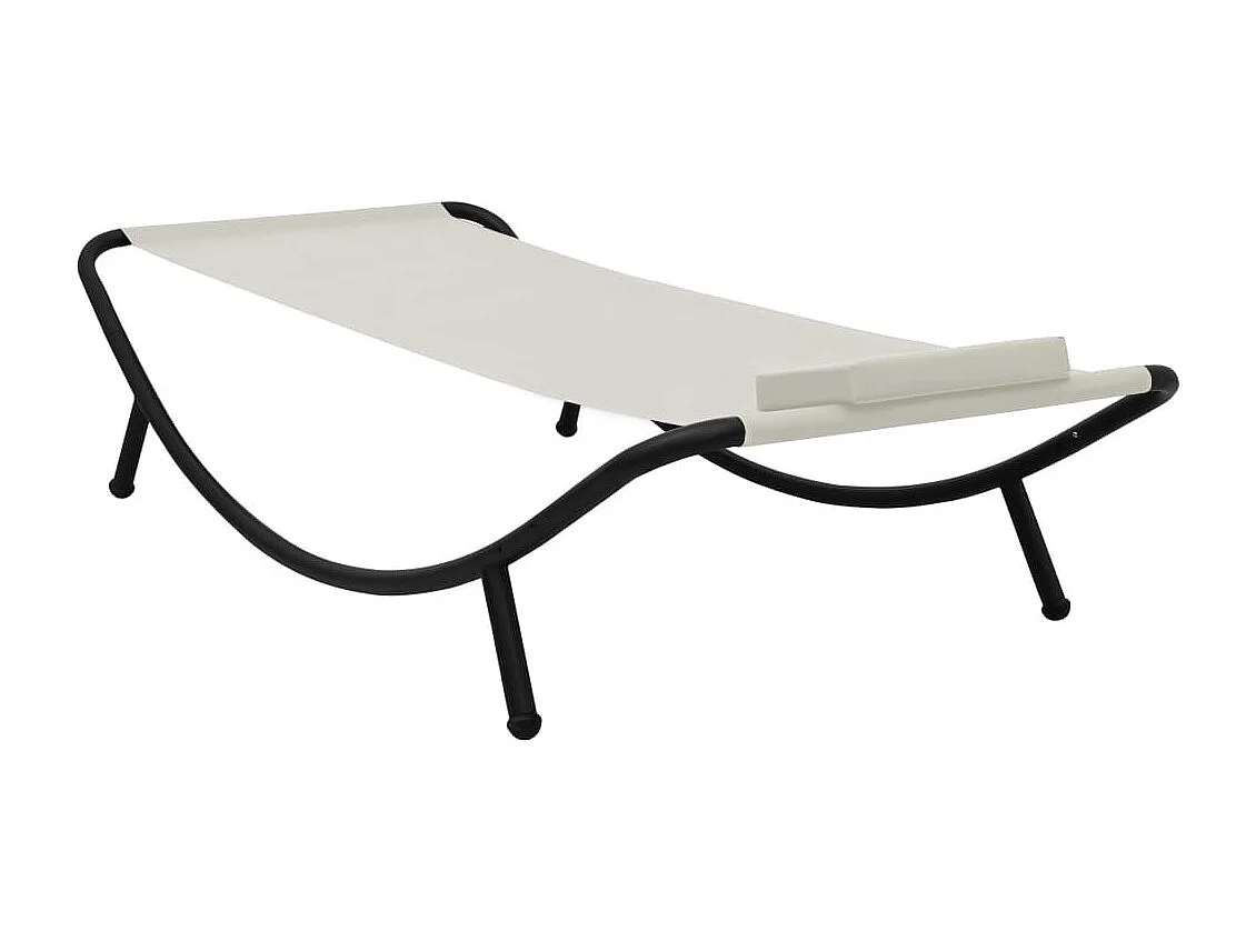 Lit de jardin Crème 200x90 Acier 2