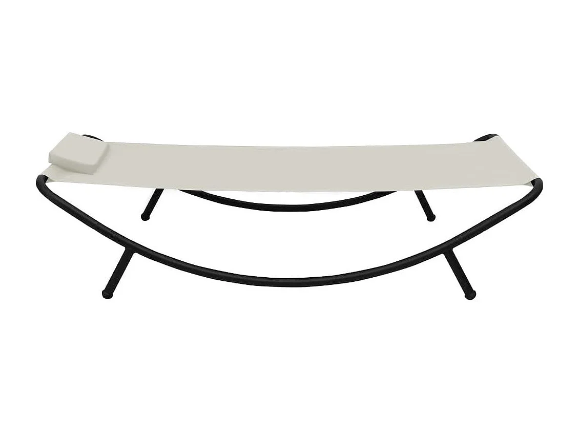 Lit de jardin Crème 200x90 Acier 2