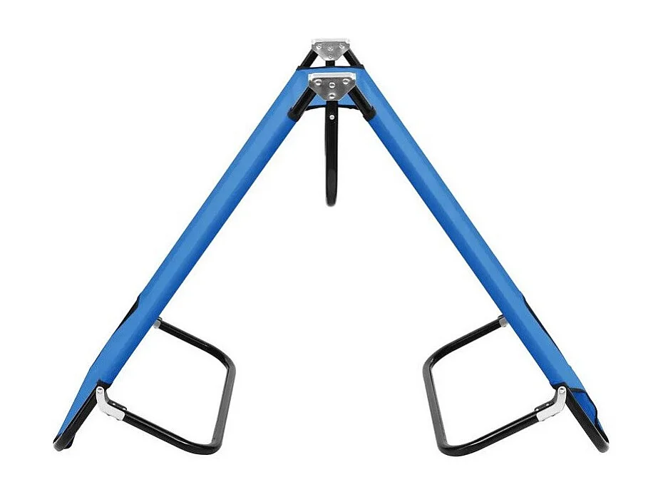 Chaise longue de jardin pliable tissu bleu et métal noir Bura