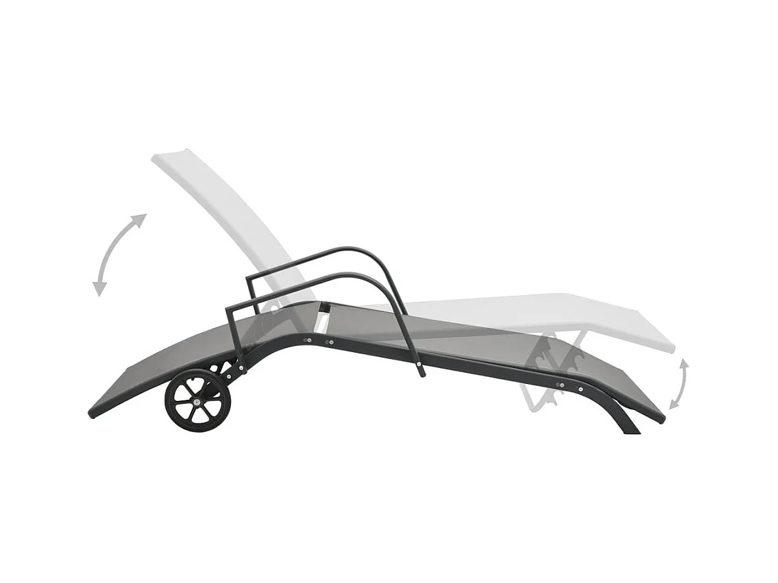 Chaise longue Acier et textilène