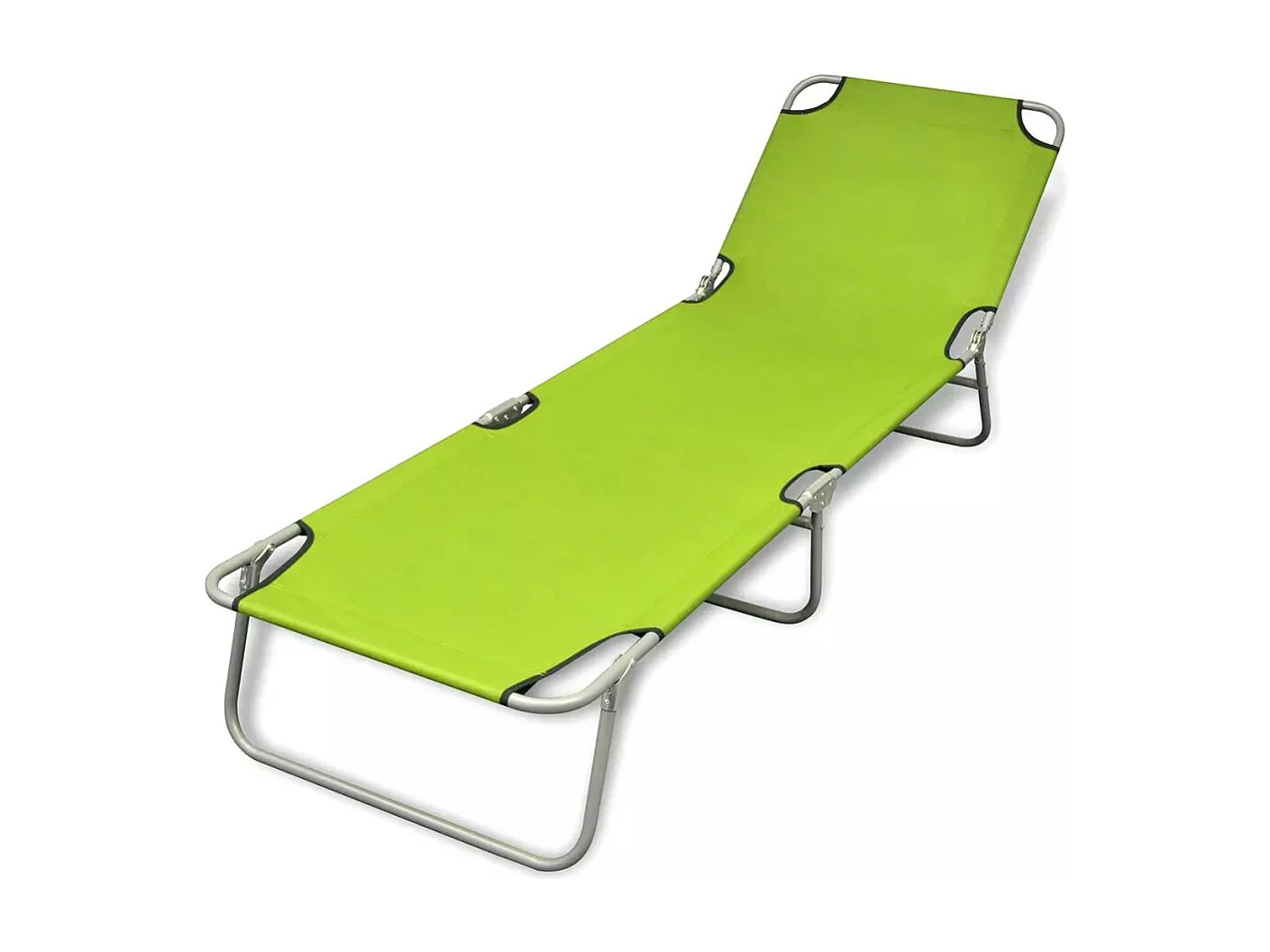 Chaise longue pliable Acier enduit de poudre Vert pomme