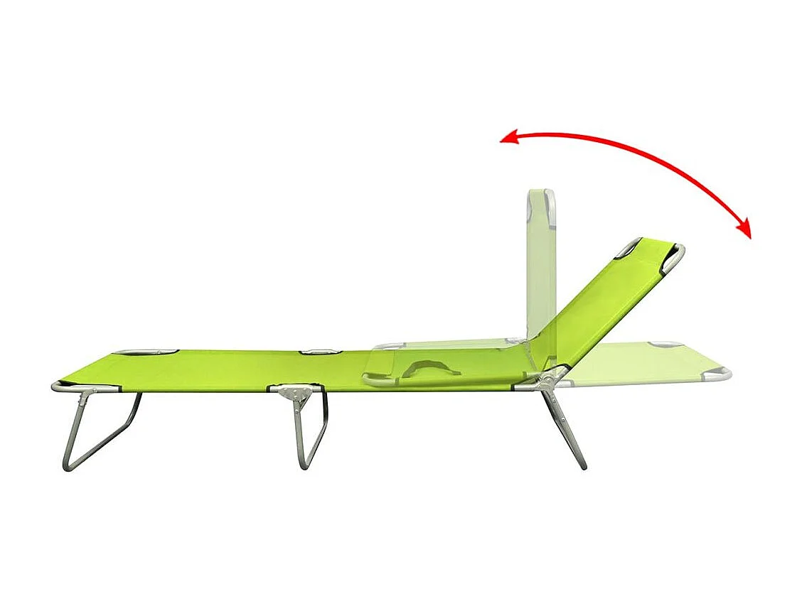 Chaise longue pliable Acier enduit de poudre Vert pomme