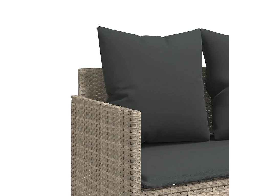 Chaise longue avec coussins gris clair résine tressée