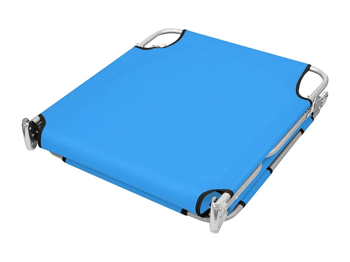 Chaise longue pliable avec coussin de tête Acier Bleu turquoise