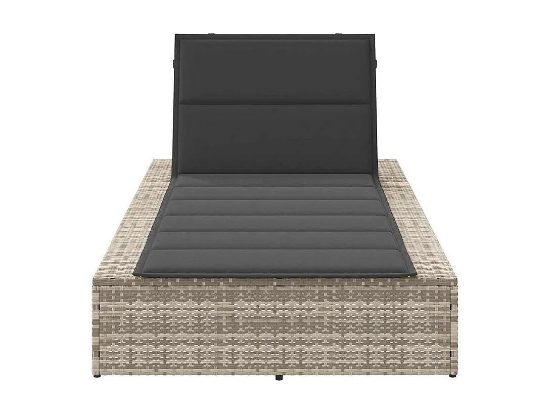 Transat avec coussin flottant gris clair résine tressée