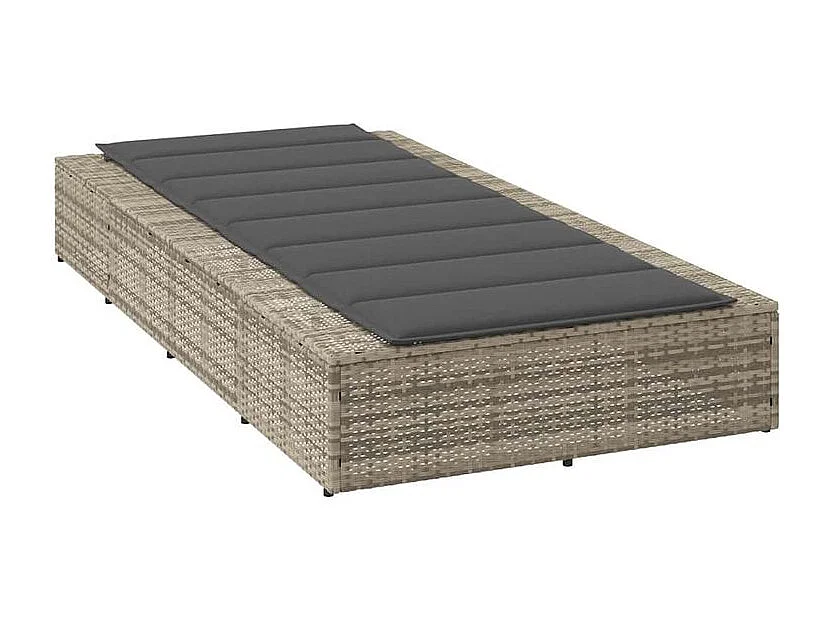 Transat avec coussin flottant gris clair résine tressée