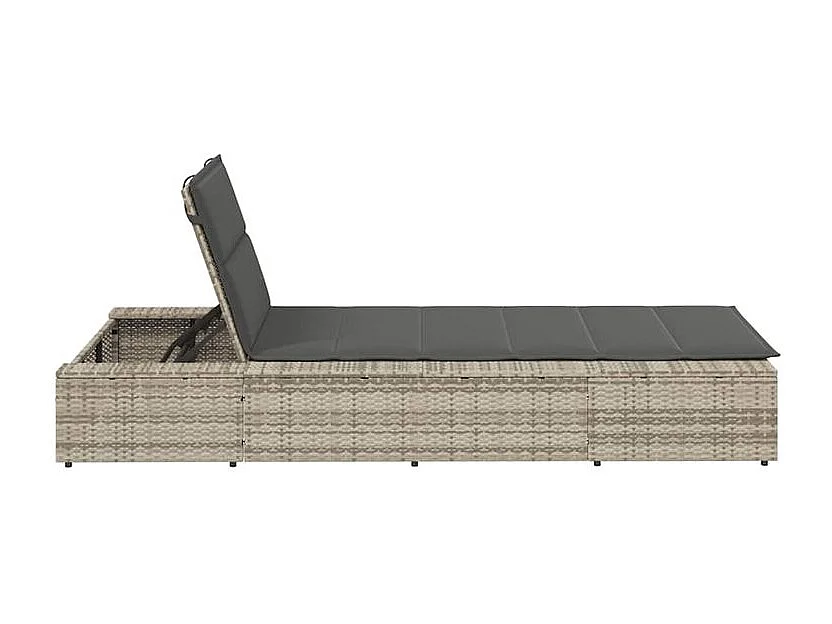 Transat avec coussin flottant gris clair résine tressée