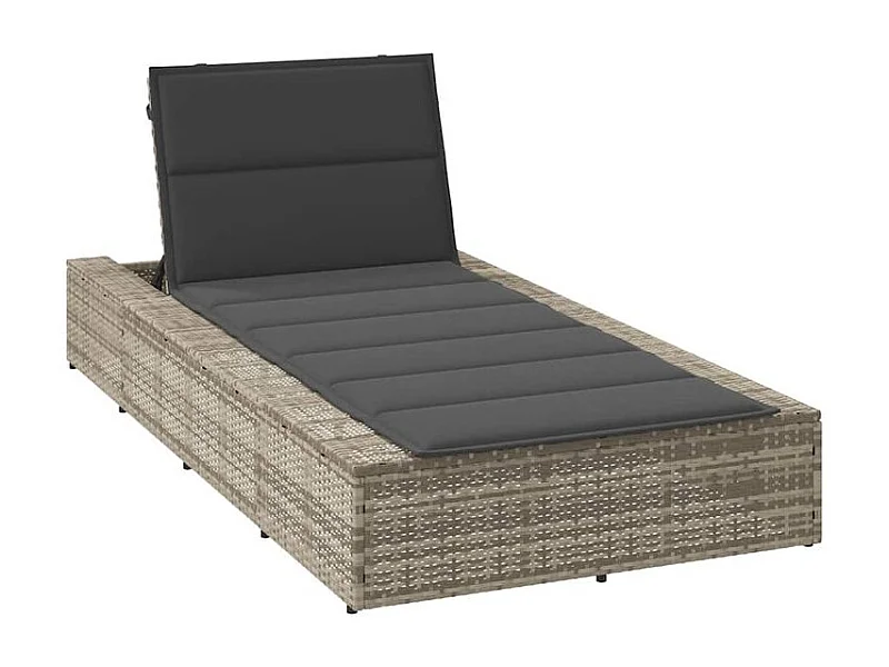 Transat avec coussin flottant gris clair résine tressée