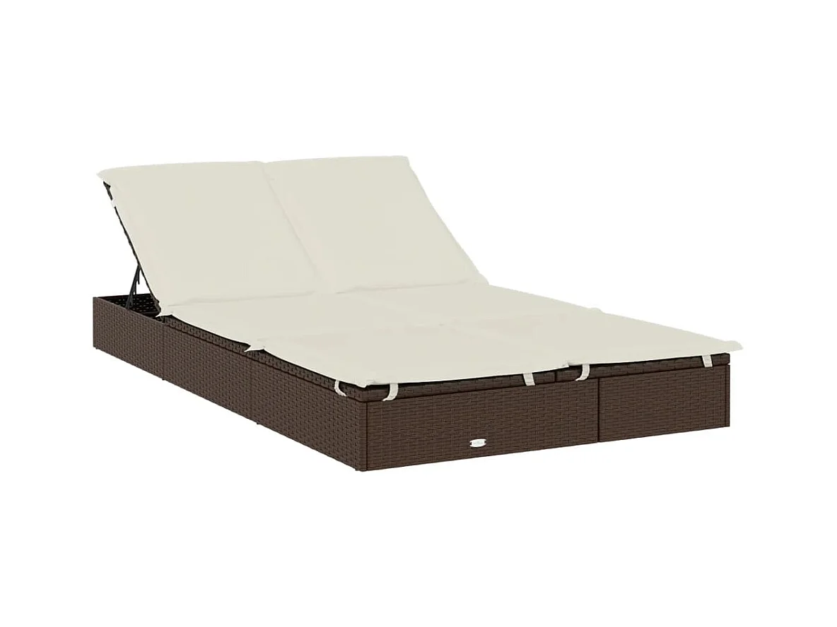 Transat 2 places avec toit rond marron 211x112x140