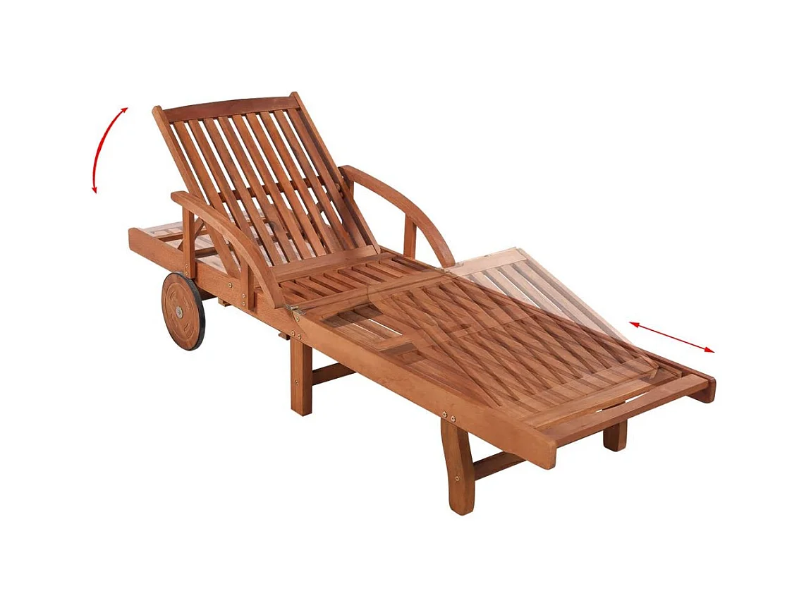 Chaise longue avec table Bois d'acacia solide