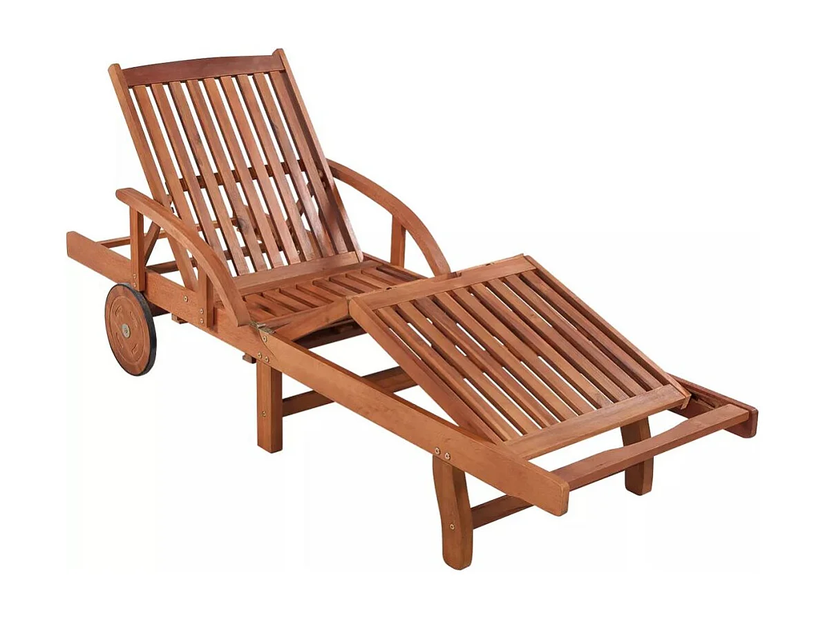 Chaise longue avec table Bois d'acacia solide