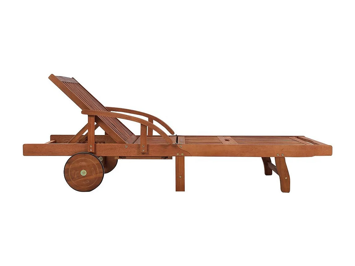 Chaise longue avec table Bois d'acacia solide