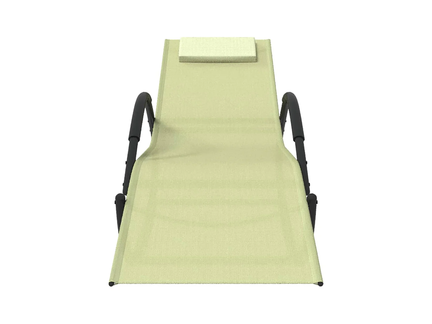 Chaises longues à bascule 2 pcs Crème Acier et textilène