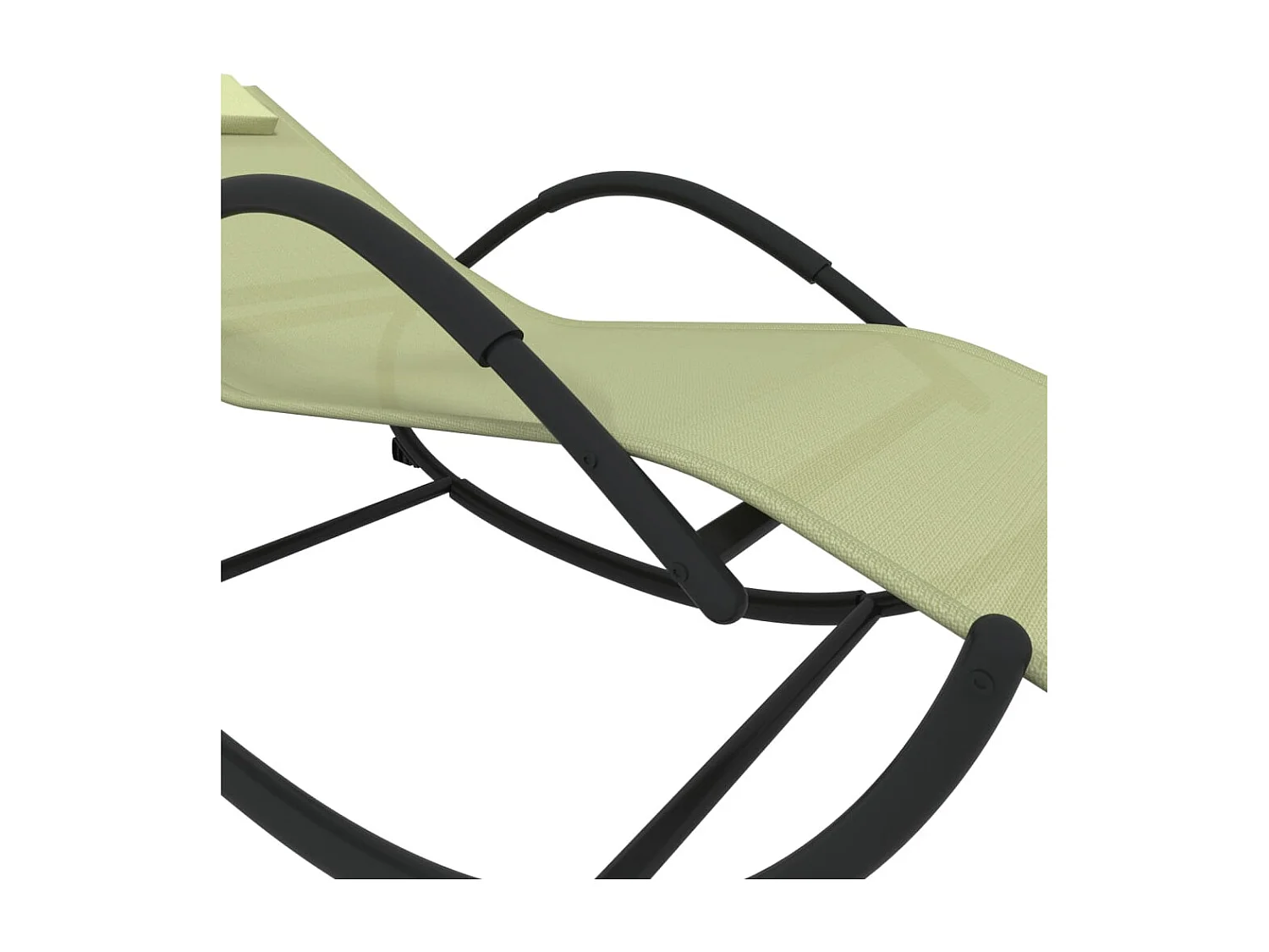 Chaises longues à bascule 2 pcs Crème Acier et textilène