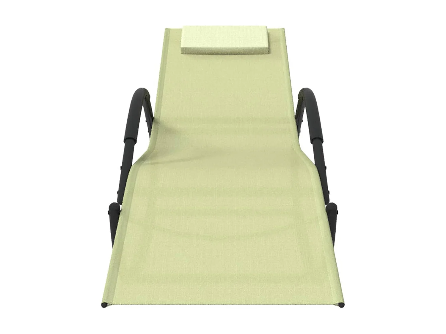 Chaises longues à bascule 2 pcs Crème Acier et textilène