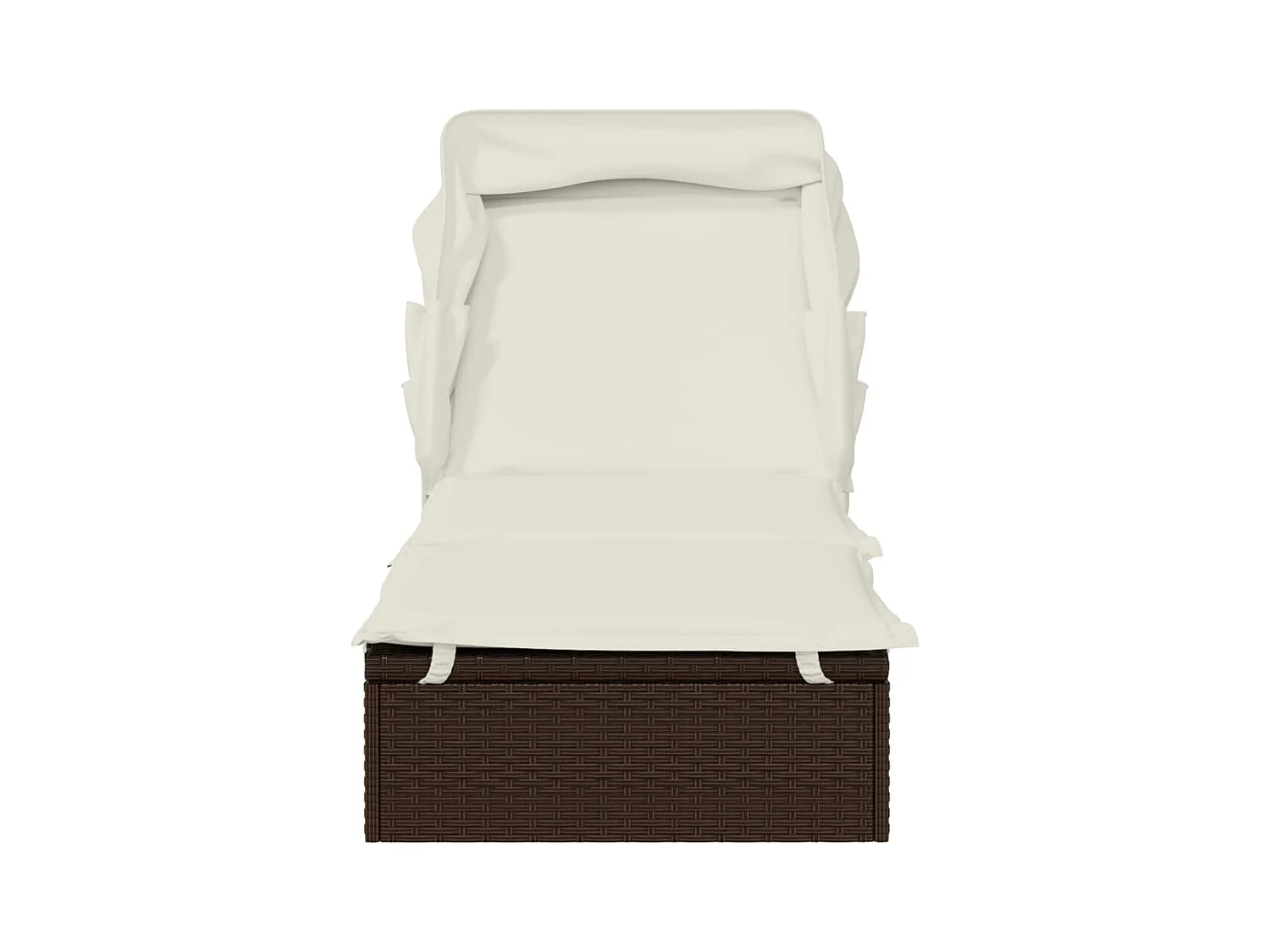 Transat avec toit pliable marron 213x63x97 résine tressée