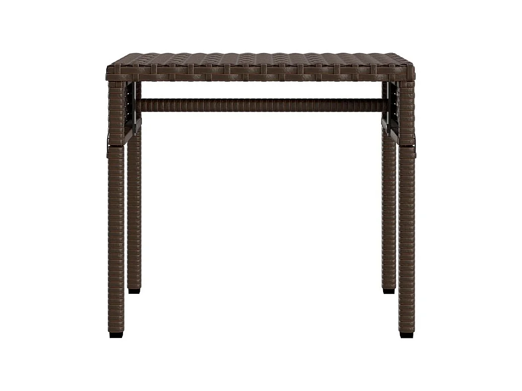 Chaise longue avec auvent et table marron résine tressée