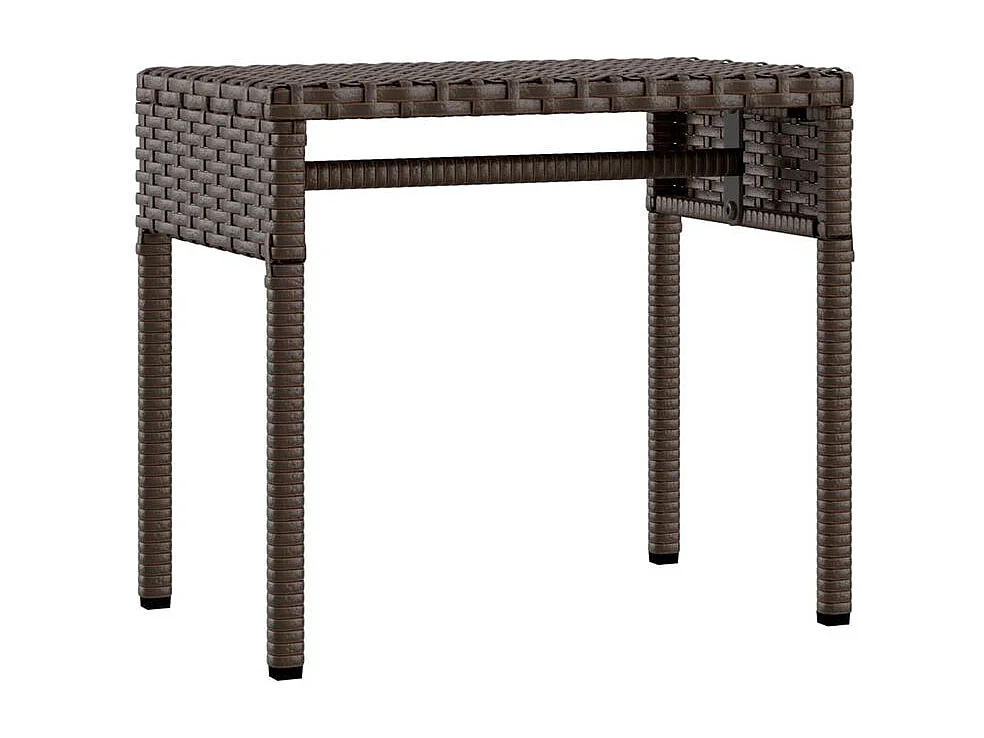 Chaise longue avec auvent et table marron résine tressée