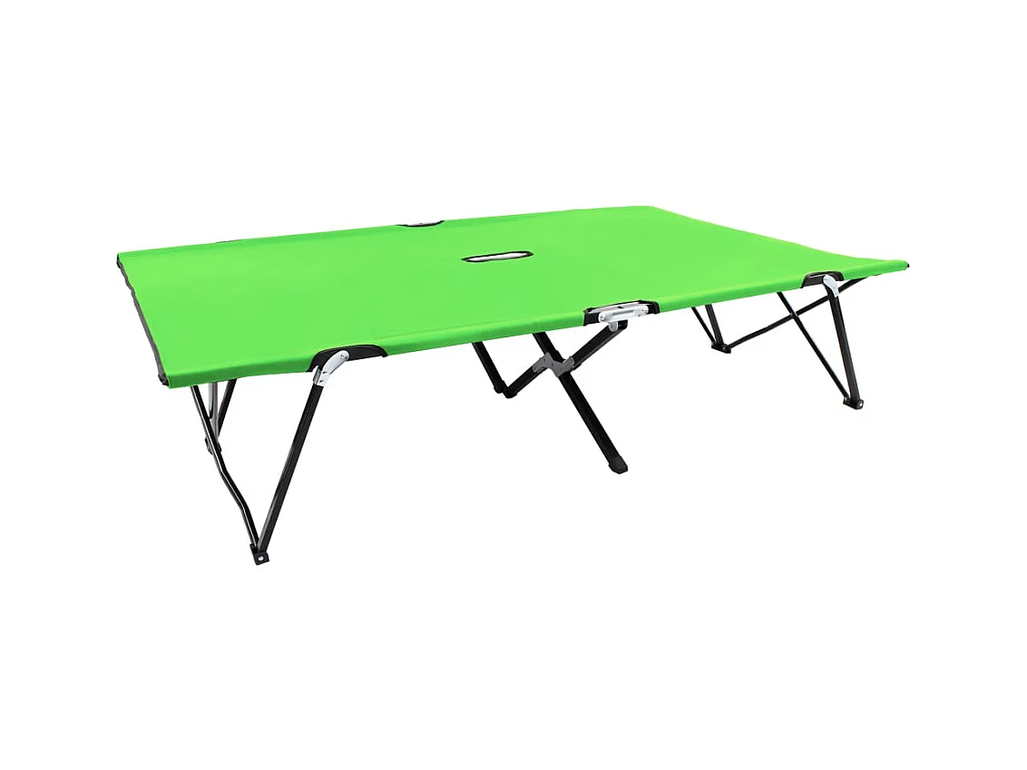 Chaise longue pliable 2 places Vert Acier