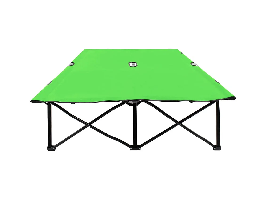 Chaise longue pliable 2 places Vert Acier