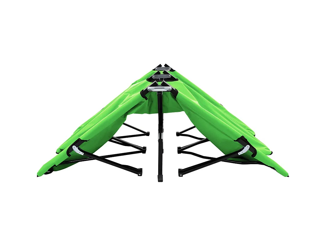 Chaise longue pliable 2 places Vert Acier