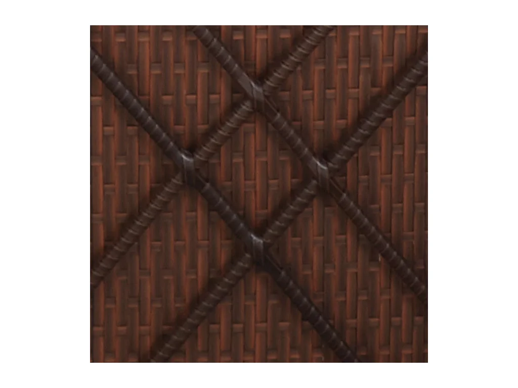 Chaise longue de jardin table à thé 3pcs Résine tressée Marron