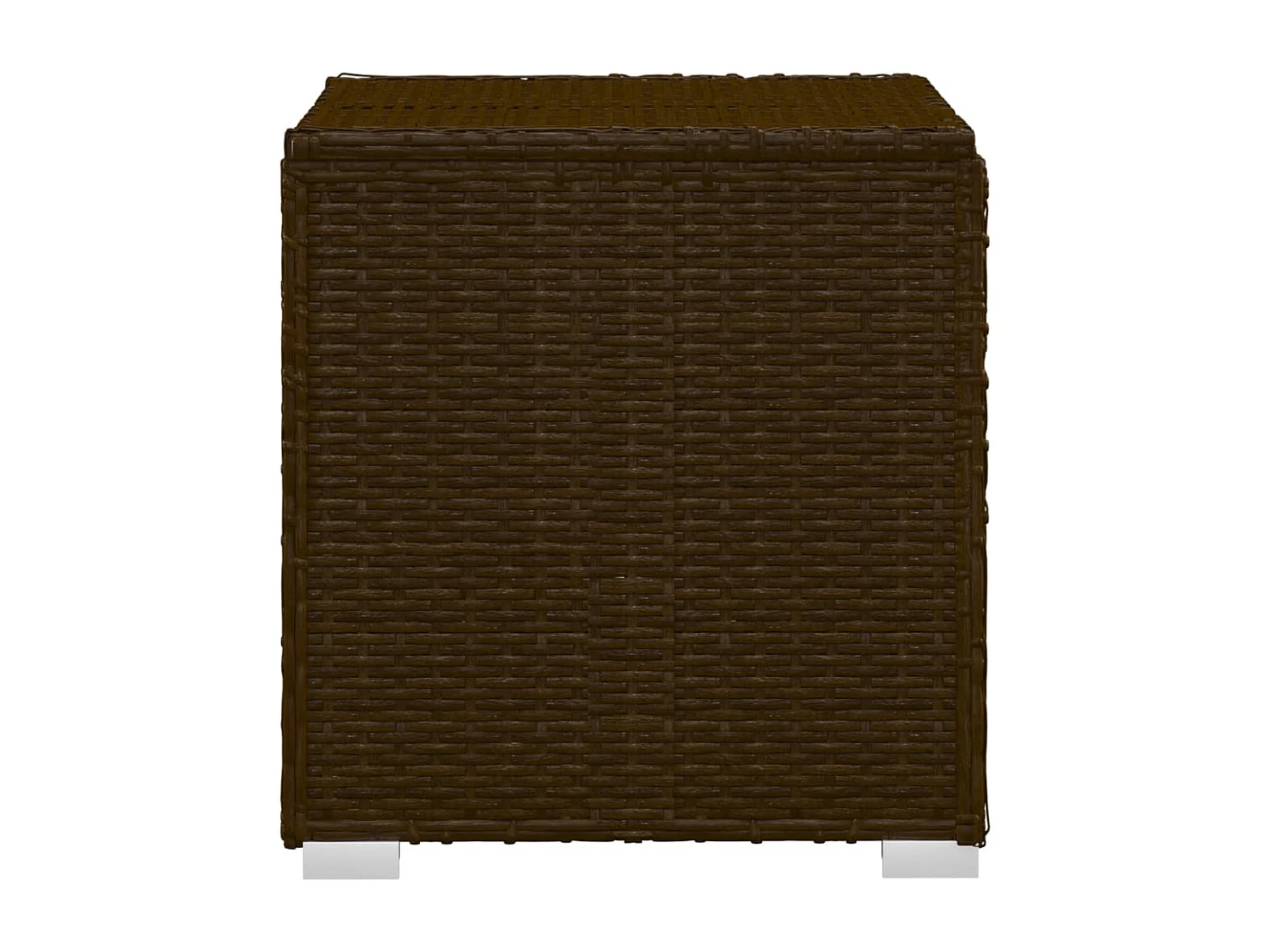 Chaise longue de jardin table à thé 3pcs Résine tressée Marron