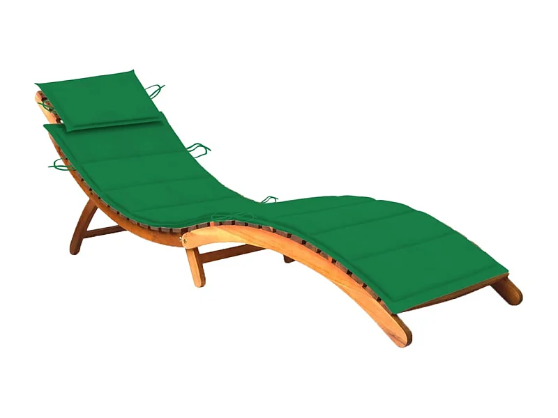 Chaise longue de jardin avec coussin Bois d'acacia solide 49