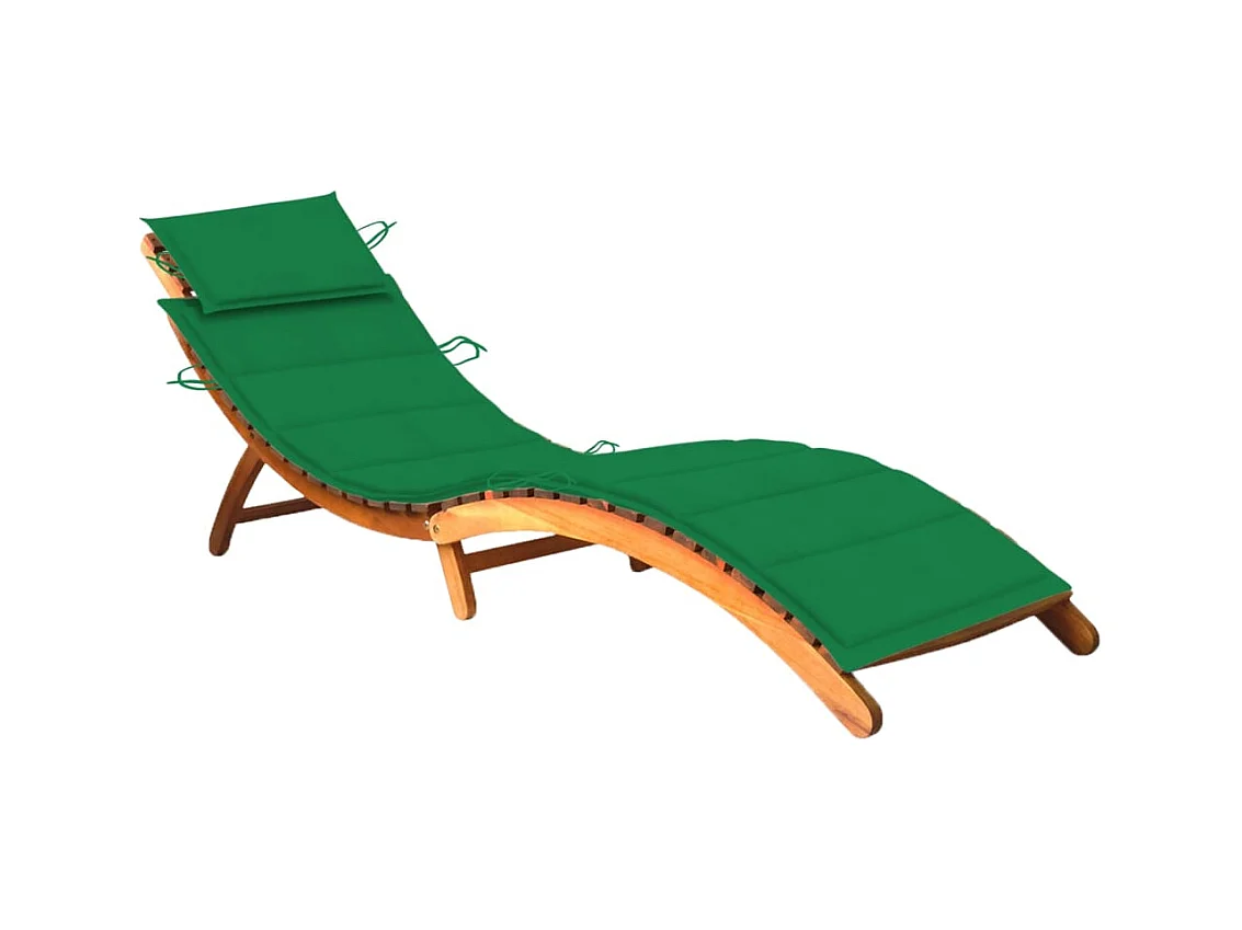 Chaise longue de jardin avec coussin Bois d'acacia solide 49