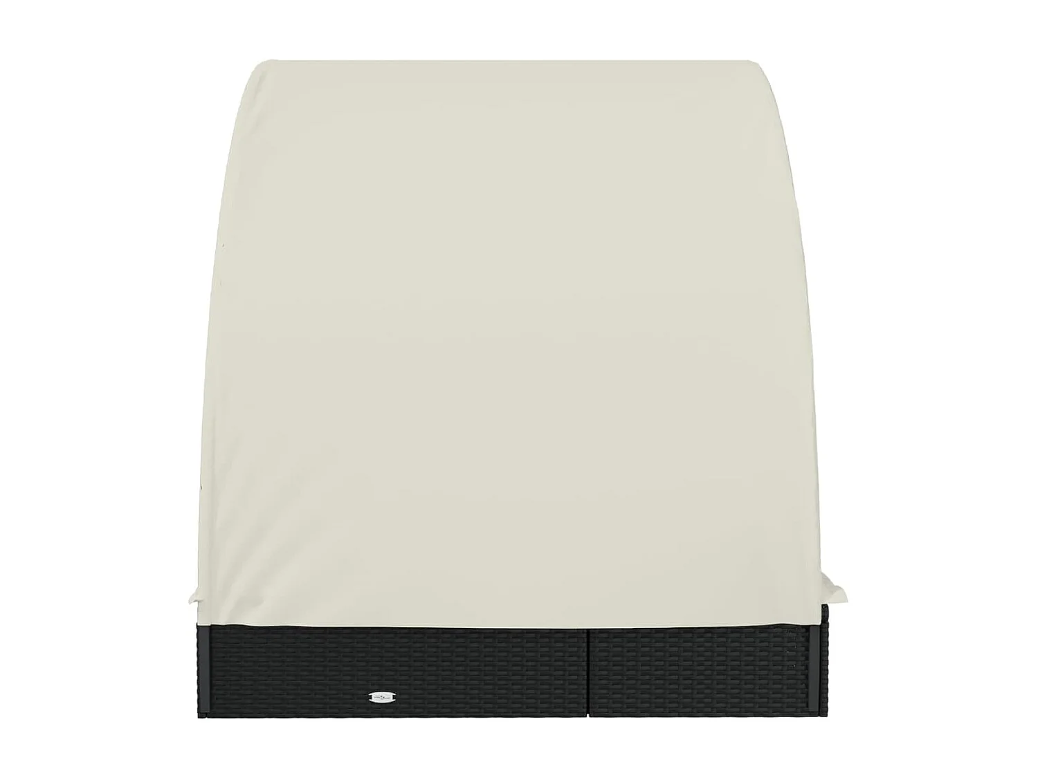 Transat 2 places avec toit rond noir 211x112x140